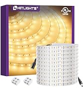 HitLights 24V LED Strip Lights Warm White 3000K, 26.2ft Cuttable Tape Backed 3oz PCB, UL Listed, ...