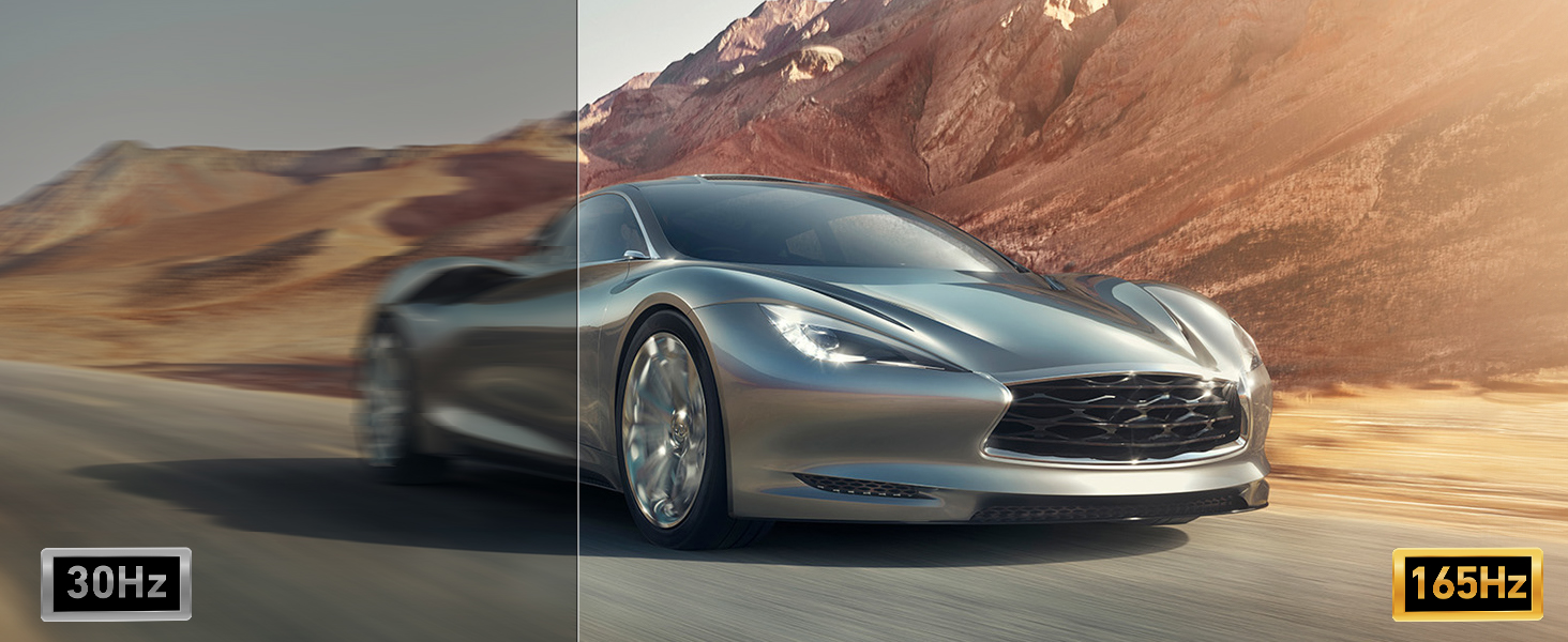 Sleek silver sports car photographed in motion against a desert landscape backdrop, featuring aerodynamic design and premium alloy wheels.