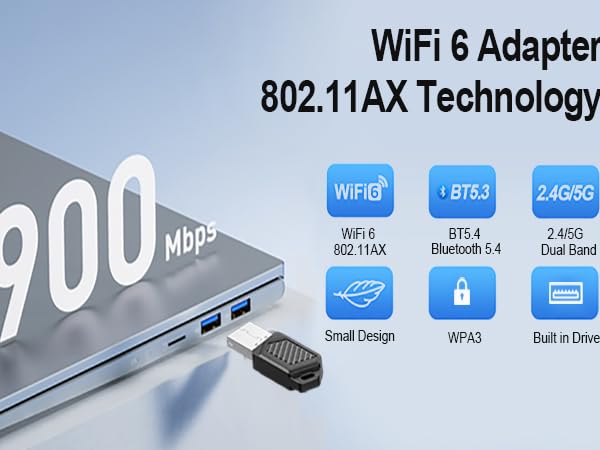 AX900 USB Bluetooth WiFi Adapter