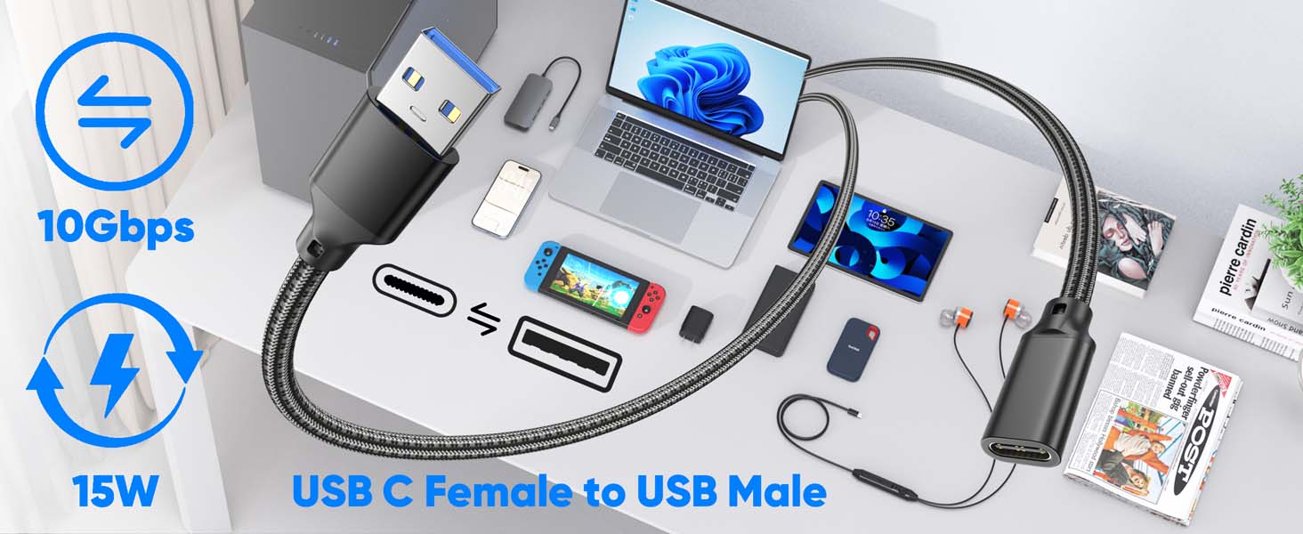 usb c female to usb male adapter