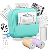 WCZ Sticker Maker M02X Mini Printer Bluetooth Print Pod Inkless Pocket Portable Photo Printer Com...