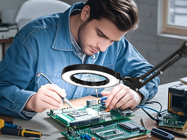 soldering magnifying glass 10x magnifying lamp hobby magnifying glass with light