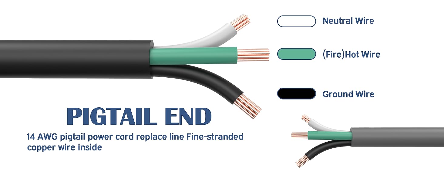 3 wire appliance and power tool cord
