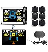 Masoll RV/Trailer Tire Pressure Monitoring System, Tire Pressure Monitor with Color LCD Display, ...