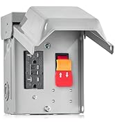 SURAIELEC Outdoor Electrical Outlet with Safety Switch, Rainproof 3R Enclosure, 20 AMP WRTR GFCI ...