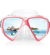 Snorkel Diving Mask Panoramic HD Swim Mask, Anti-Fog Scuba Diving Goggles,Tempered Glass Dive Mas...
