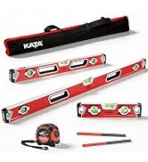 KATA 3-Piece Magnetic Level Set, 12/24/40 Inch Aluminum Spirit Leveler Tool | Level kit Included ...