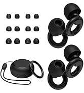 JUSTRVN Ear Plugs for Sleeping,2 Pairs of Stylish Reusable Noise Reduction Earplugs with 8 Pairs ...