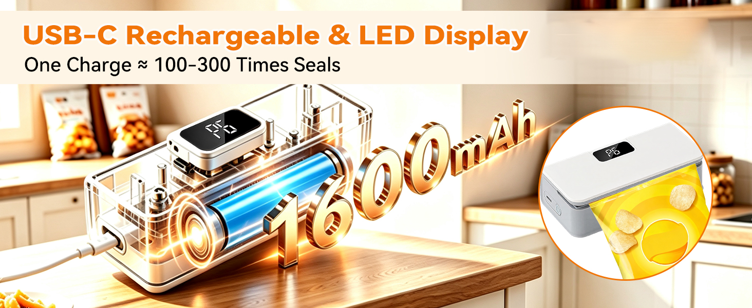 rechargeable bag resealers with led display