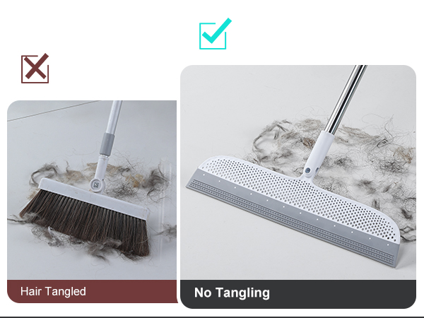 rubber broom for pet hair on carpet