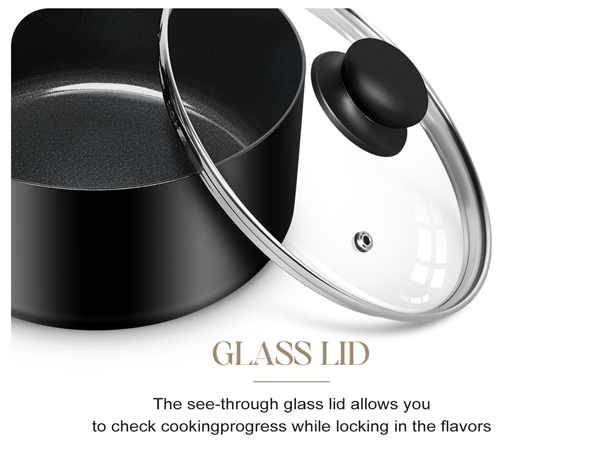 vented heat-resistant glass lid saucepan