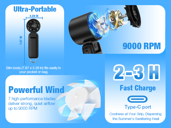 portable handheld turbo fan