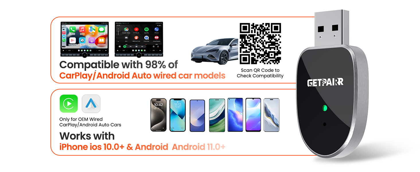 adaptador android auto inalambrico , wireless carplay adapter android auto