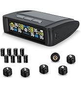 VAMOTA Tire Pressure Monitoring System, Tire Pressure Monitor with Solar&amp;USB Charge, Car TPMS wit...