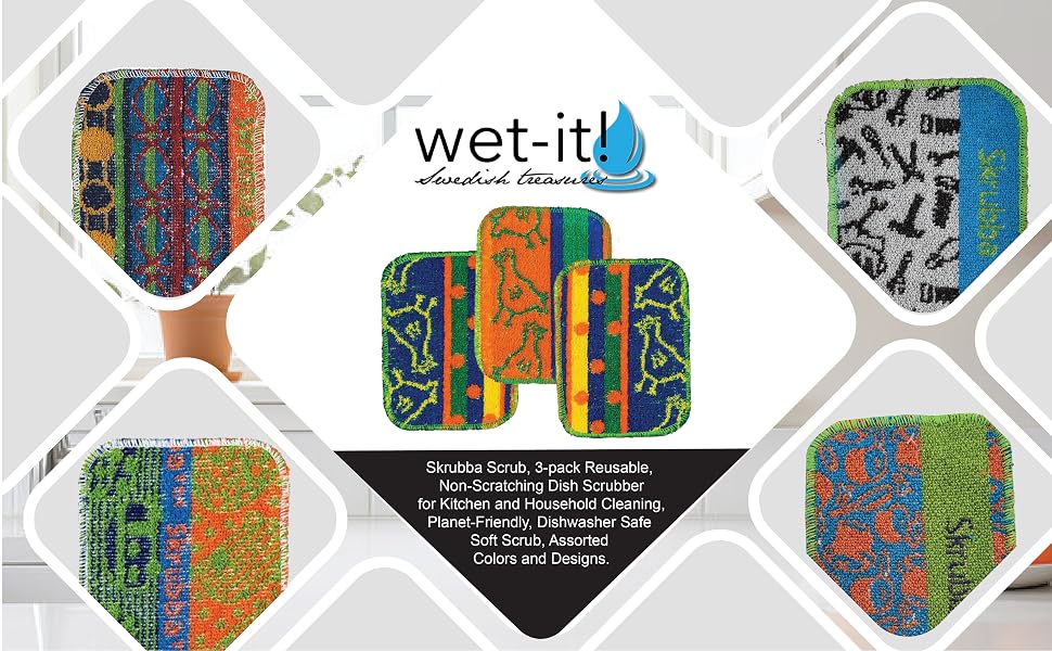 Wet-it skrubba scrub 3 pack reusable
