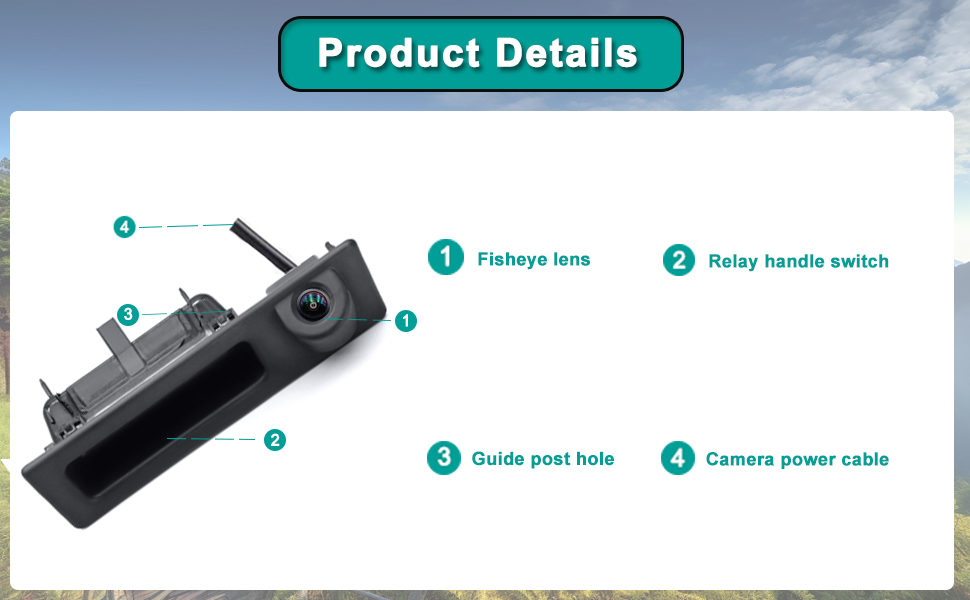 Trunk handle back up camera