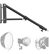 EMART Ring Light Wall Mount Boom Arm, Adjustable 51in/130cm Mounted Overhead Stand, 180°Rotation ...