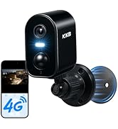 KKB 4G LTE Cellular Security Camera Magnetic, No WiFi Security Cameras Indoor Built-in SIM, 2K Wi...