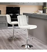 DUMOS Bar Stools Set of 2, 24 inch Counter Height Bar Stools, Upholstered Modern Kitchen Barstool...