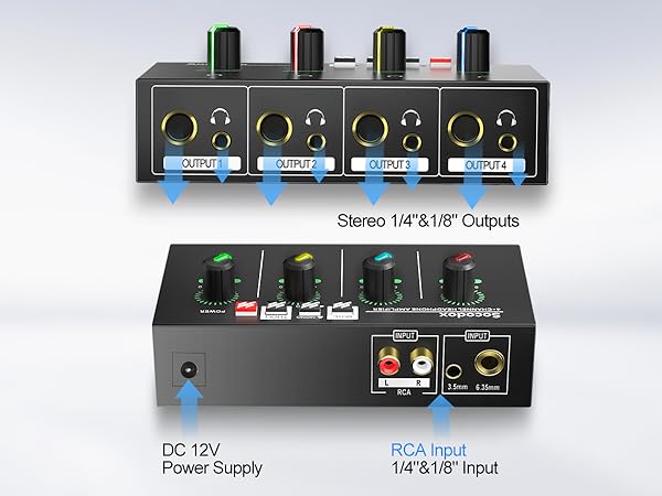 headphone amplifier headphone amps 4 channel amp mixer preamp multi headphone splitter dac amp