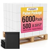 Fuxury Black Bubble Mailers 8.5x12" Padded Envelopes 6000Pack Bulk Strong Adhesion Full Pallet of...