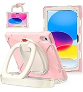 iPad 10th Generation Case 2022,Heavy Sturdy Shockproof Kids Case with Screen Protector,Rotating S...