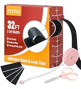 32Ft *1 Inch Hook and Loop Tape with Adhesive Back, Heavy Duty Double Sided Adhesive Strips, Stro...