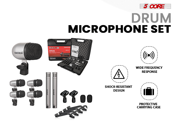 drum mic kit drum microphone set 7 piece drum set drum mic set recording studio kit percussion mic
