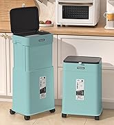 onlcuk Bathroom Trash Can with Lid, 3 Gallon / 11L Touchless Trash Garbag...