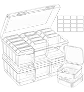 Jutieuo Small Bead Storage Containers, 32 Pcs Mini Clear Plastic Organizer Boxes with Hinged Lids...