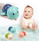 Bath Toys for Toddlers 1-3 Year Old Boys Gifts,Swimming Turtle Bath Toys, Floating Wind-up Bathtu...