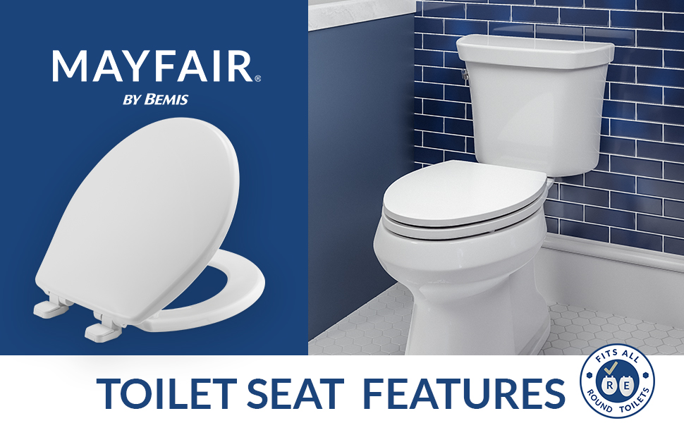 bemis mayfair toilet seat oval round slow close plastic wood easy clean american toilet seat white