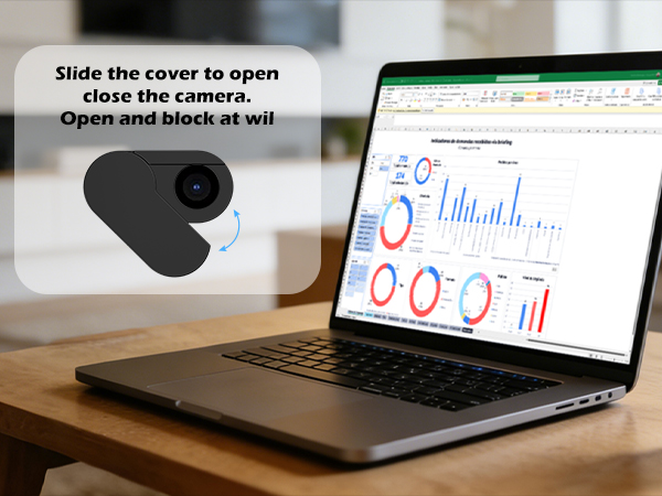 Slide the cover to open/close the camera.
