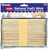 BAZIC Jumbo Craft Sticks Natural Wood, Large Size Ice Cream Popsicle Stick, Non Toxic DIY Project...