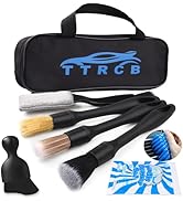 7PCS Car Detailing Brush Set, Ultra Soft Boars Hair Car Interior Detailing Brushes, Car Interior ...