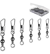 DONQL Swivels Fishing Tackle, Barrel Swivel 200pcs, 3 Way Swivel Fishing Stainless Steel, Availab...