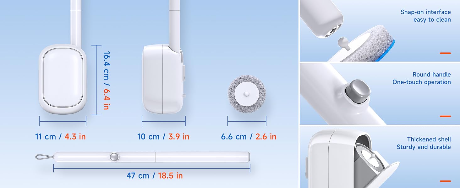 Disposable toilet brush product size