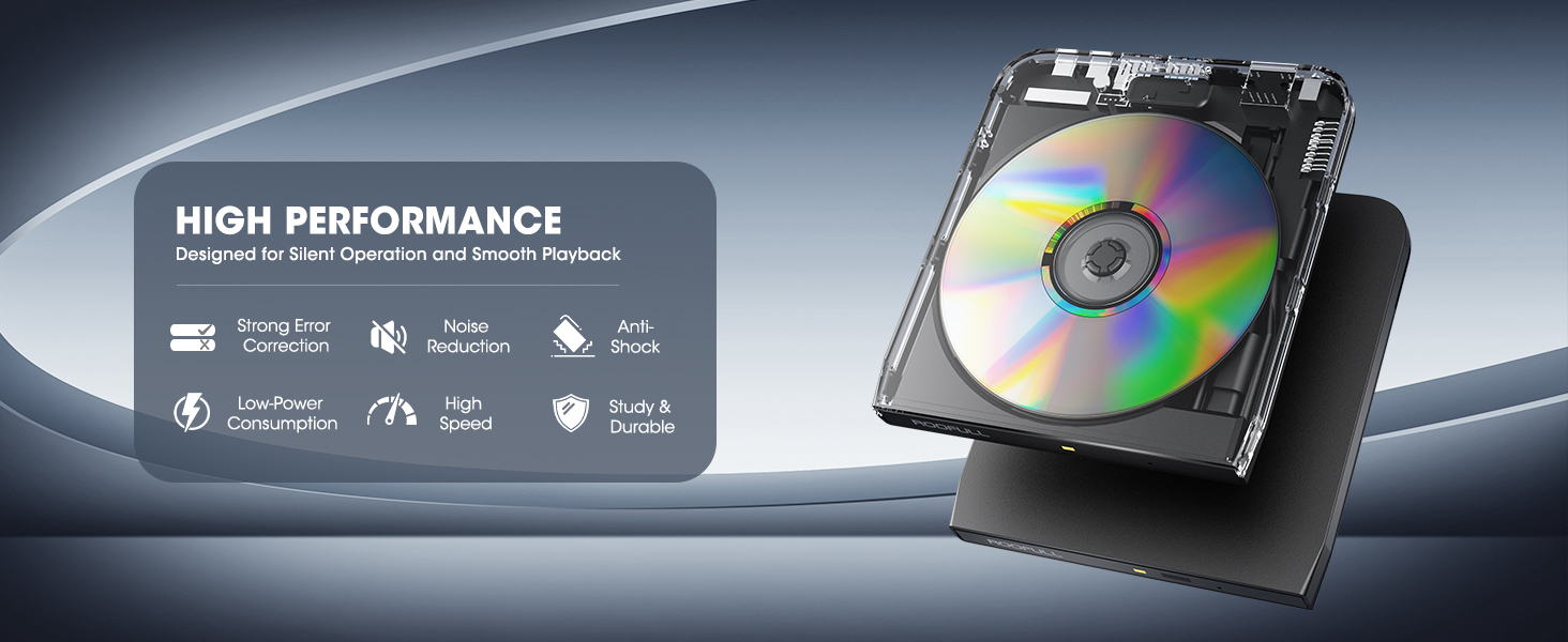 ROOFULL RF31-M external CD/DVD drive with high performance disc loader