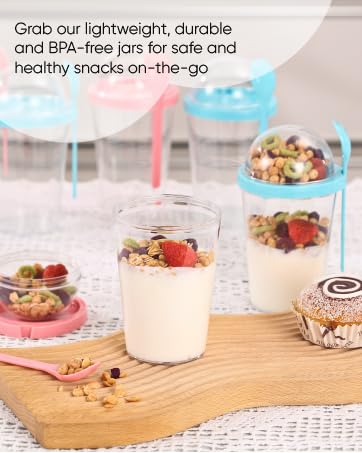 Chef&amp;#39;s Path Overnight Oat Jars Snacks Food Storage Containers Stackable Organized Pantry Kitchen