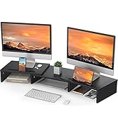 LORYERGO Dual Monitor Stand for 2 monitors, Monitor Stand for Desk, Monitor Riser with Storage, C...