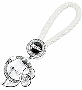 AOCISKA Bling Luxury Crystal Diamond Car Key Chains,Leather Key Chain Holder with 360 Degree Rota...