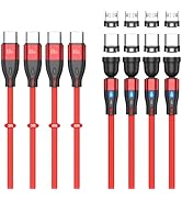 Magnetic Charging Cable (4 Pack, 3+3+6+6ft) 7Pin PD 60W USB C to USB Type C/Micro USB Fast Chargi...