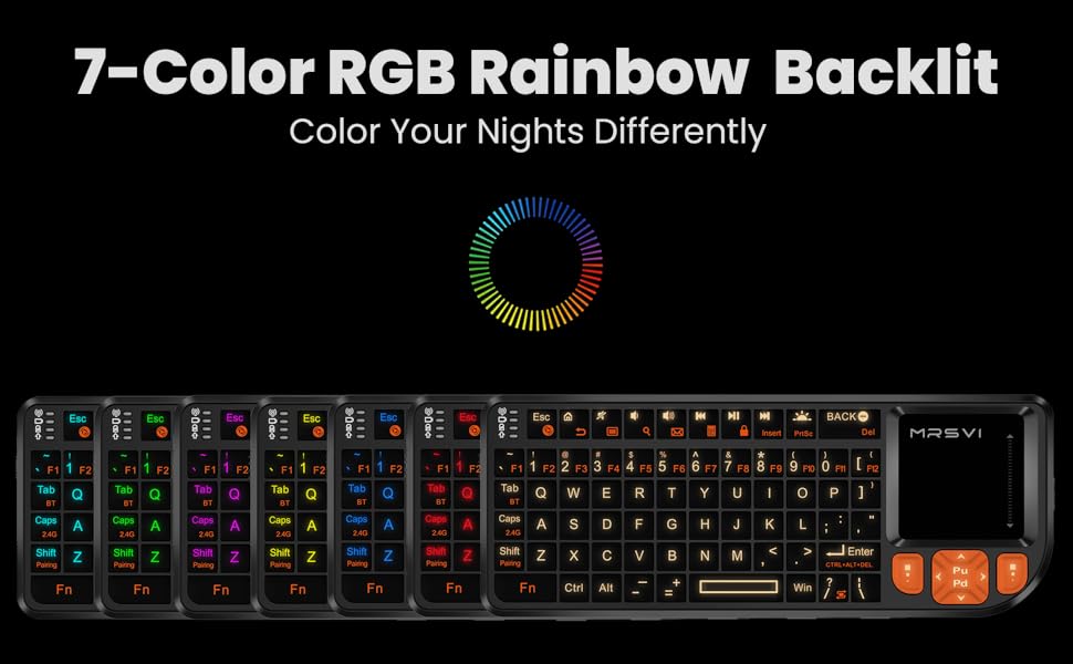 7-color rainbow backlit