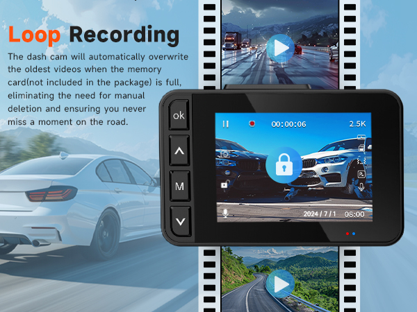 Car camera with loop recording