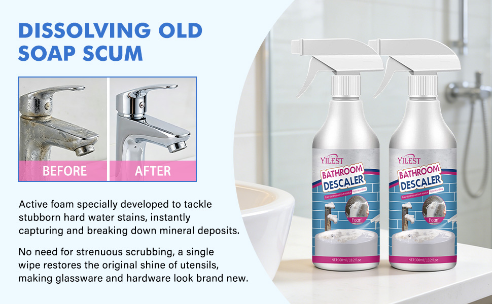 2026 New Multipurpose Bathroom Descaler Foam Cleaner 300ML