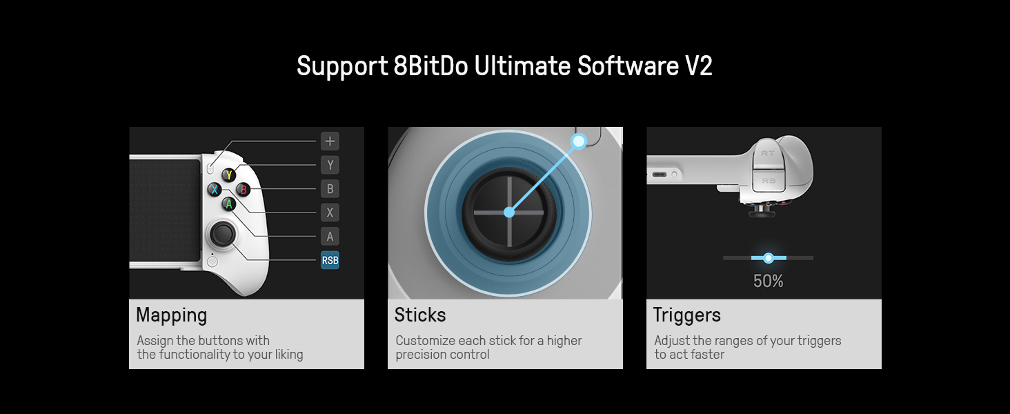 Mobile Gaming Controller for Android, Bluetooth Mobile Game Controller for Android Hall Joysticks