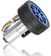 12V Motor with Encoder, DIY Encoder Gear Motor with Mounting Bracket 65mm Wheel Kit for Smart Car...