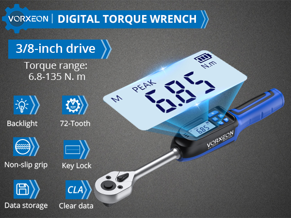VORXEON 3/8-inch drive digital torque wrench