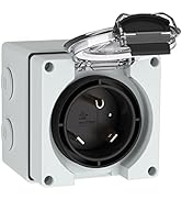 Muelnmey 30Amp Power Inlet Box,125Volt NEMA TT-30P Inlet Outdoor dustproof and Weatherproof for E...