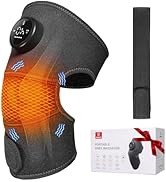 GOBOK 8 Modes Knee Massager with Heat - 20 Intensities Cordless Knee Brace for Arthritis Pain Rel...